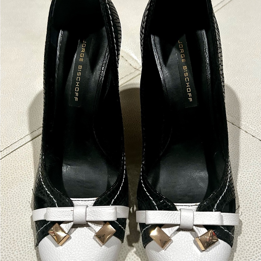 Brazilian black and White JORGE BISCHOFF Women's Shoes